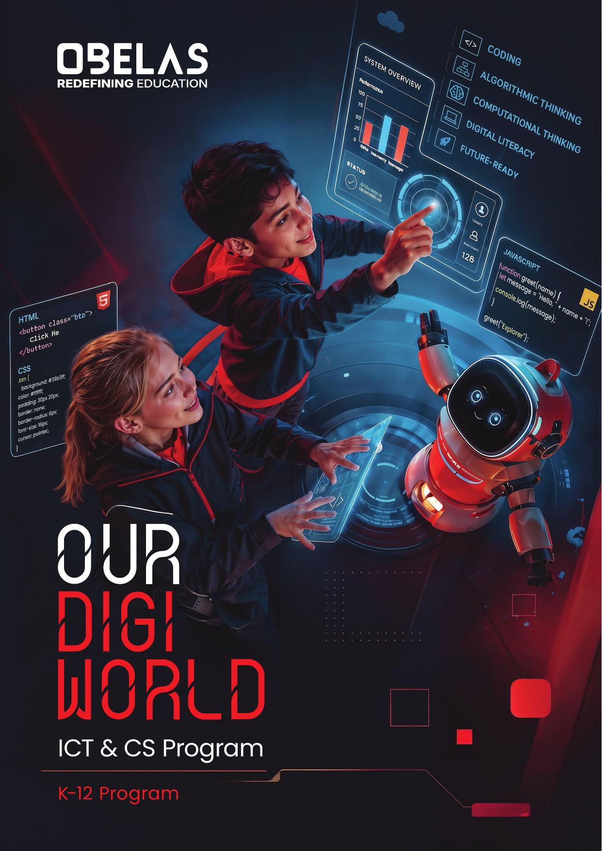 Cover of the OBELAS Our Digi World ICT and Computer Science K-12 program brochure