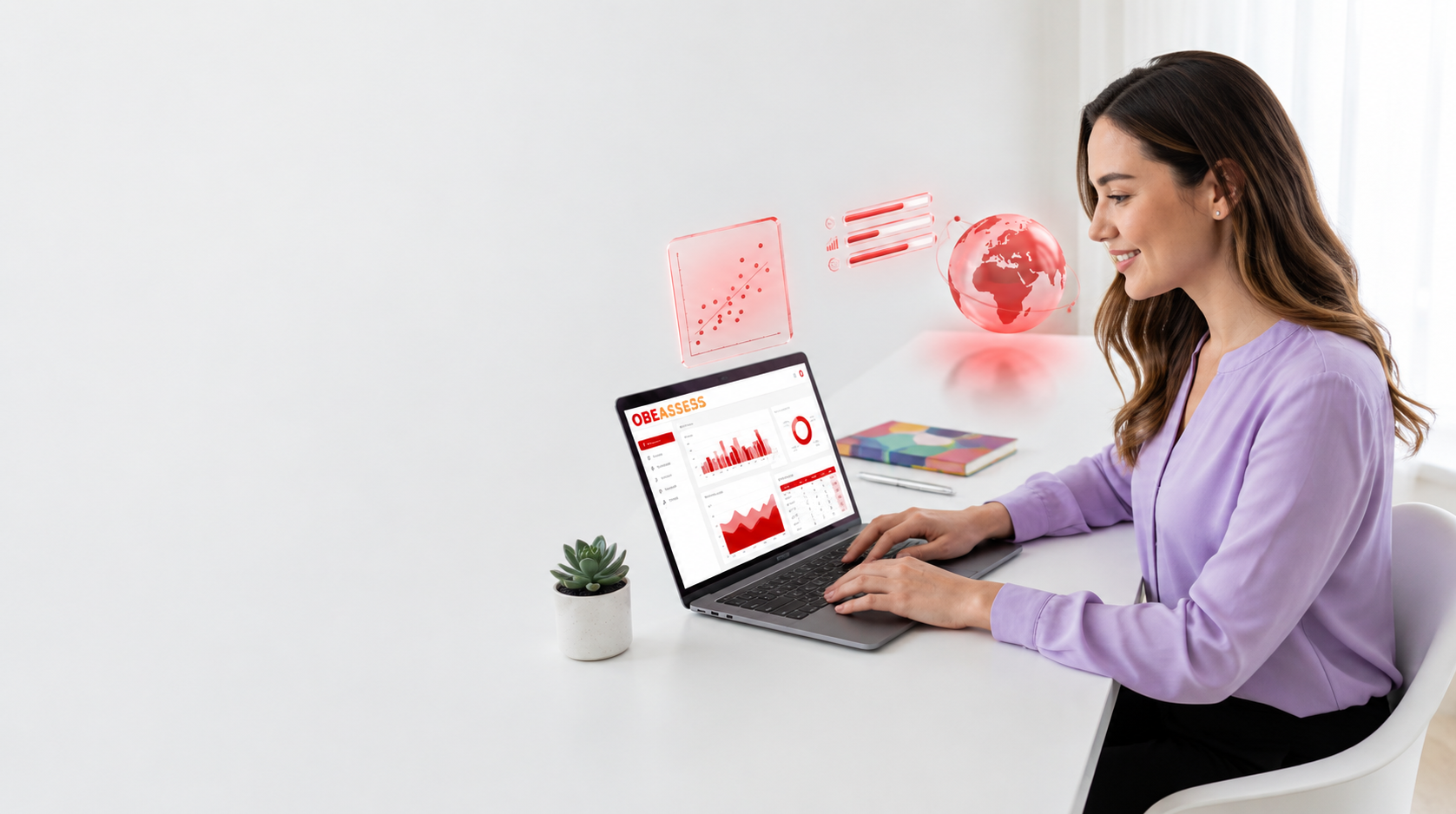 Educator using OBEASSESS with live analytics